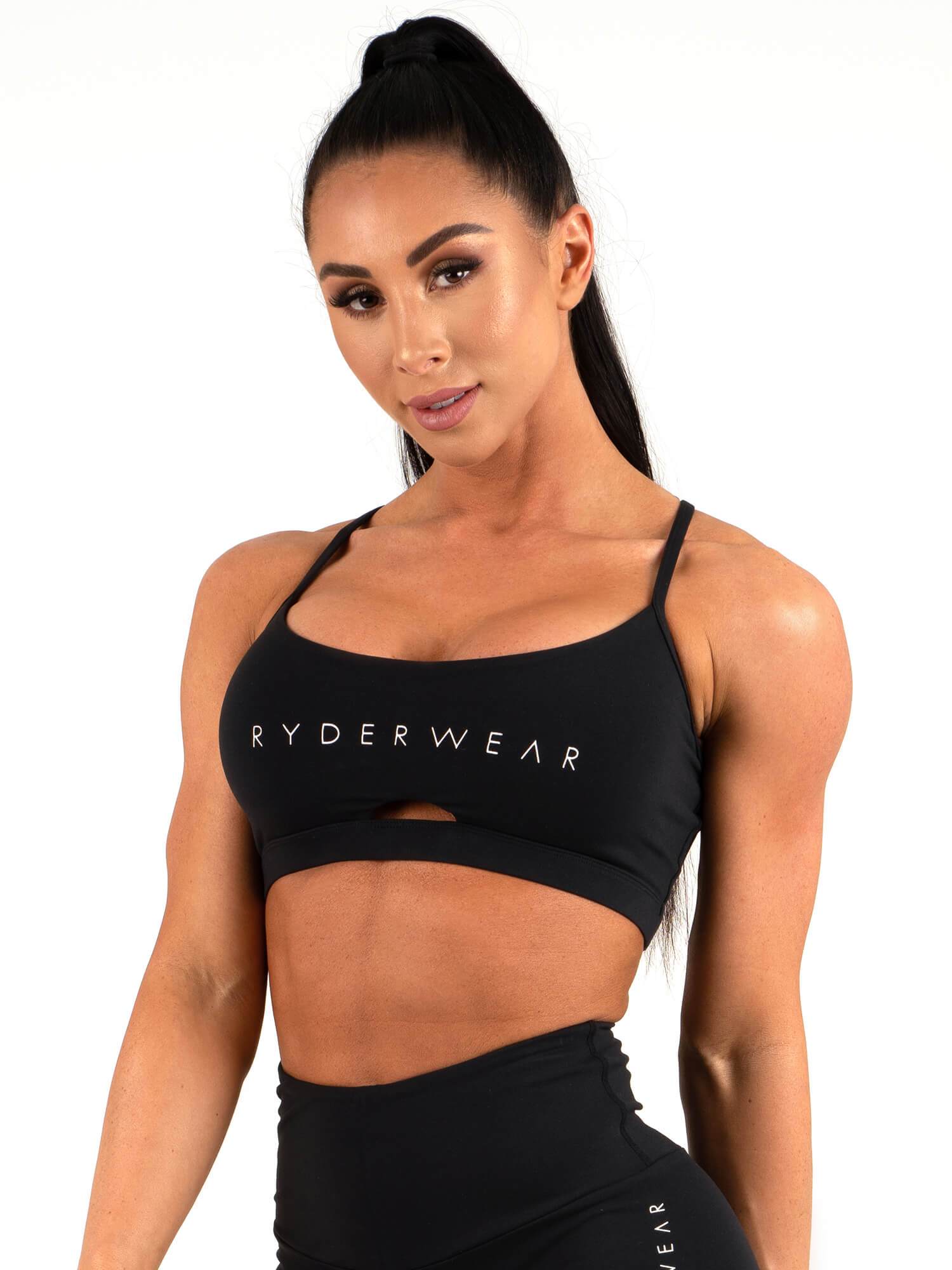 High-Quality Staples Sports Bra for Women - Breathable & Supportive Workout Top - Black - Perfect for Yoga, Running & Gym