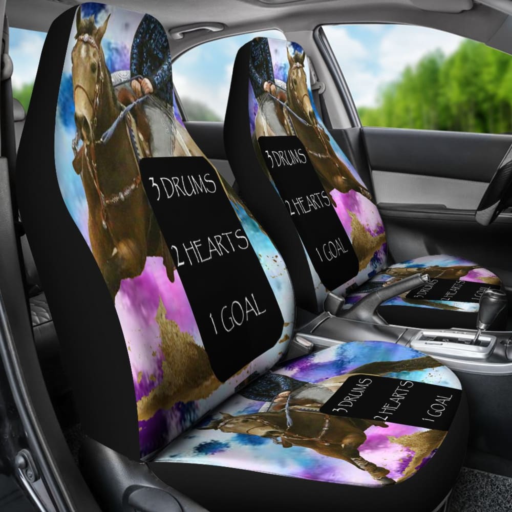 Barrel Racing Horse Design Car Seat Covers - Durable Neoprene Waterproof Seat Protectors for Trucks & SUVs - Perfect for Equestrian Lovers & Western Rodeo Enthusiasts