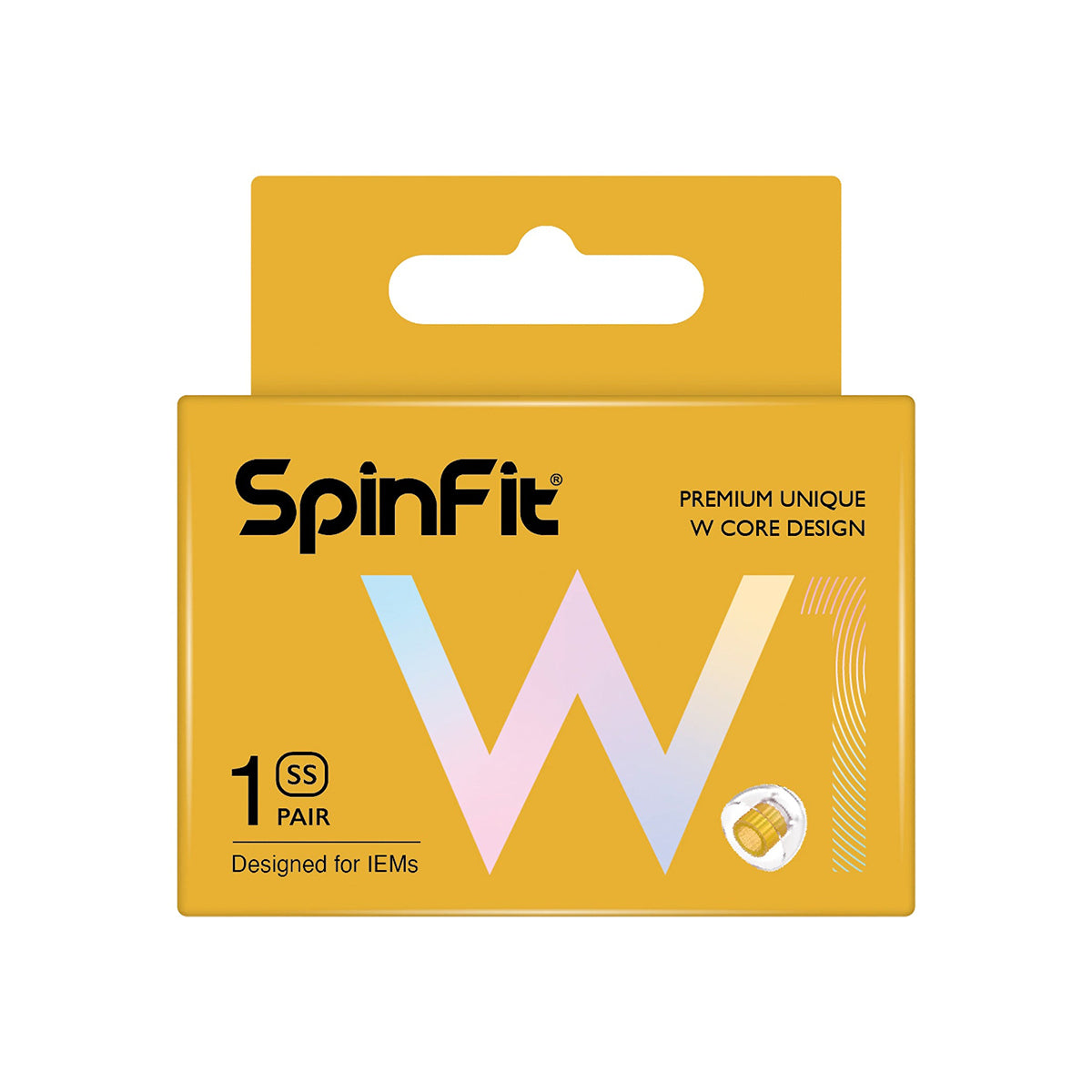 Spinfit W1 Premium Silicone Eartips (1 Pair) - Noise Isolating, Comfortable Fit for AirPods Pro & Wireless Earbuds - Perfect for Workouts, Commuting & Music Lovers