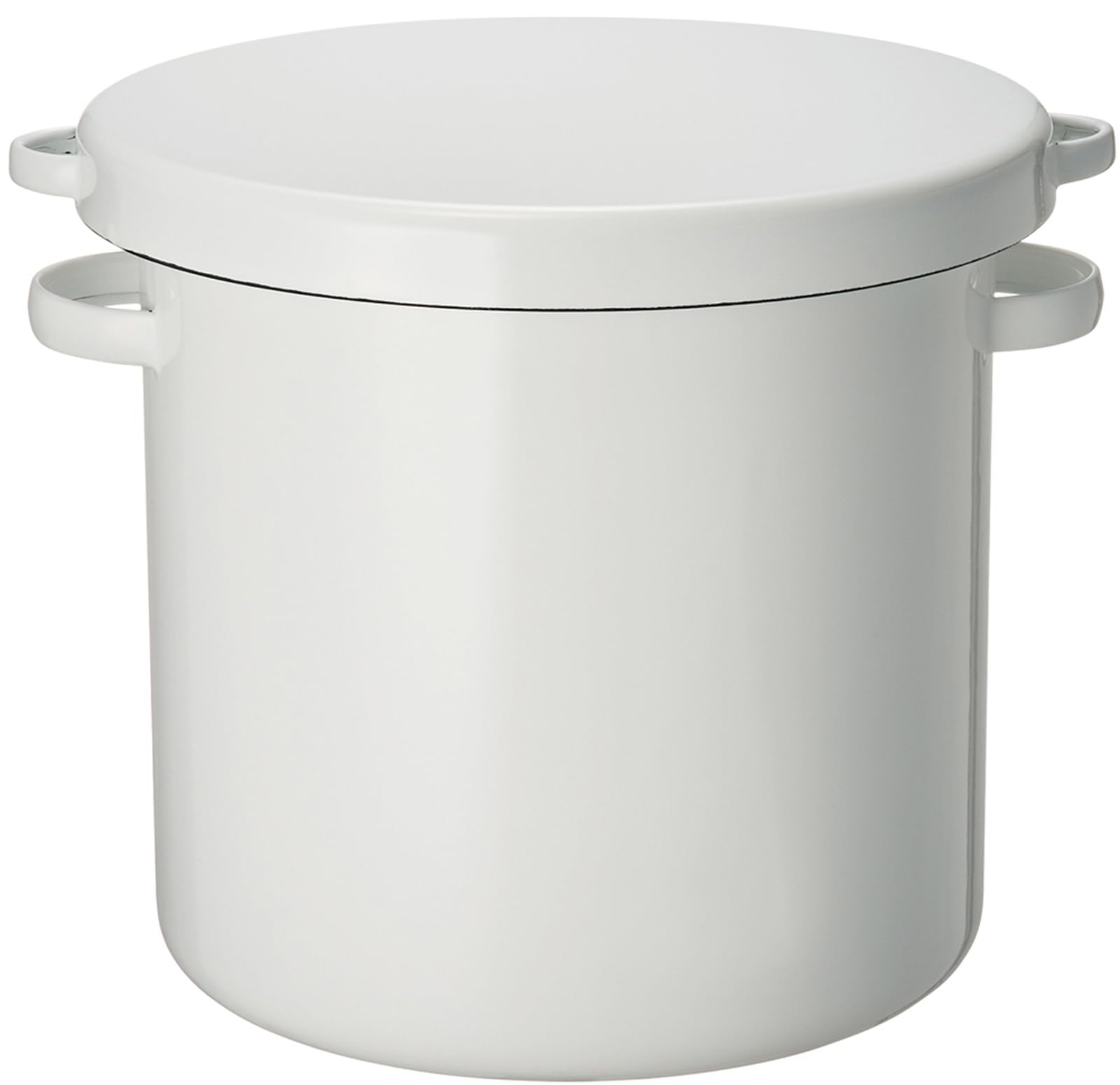 Nodahoro WRS-24 Airtight Storage Container - 9.4 Inch (24cm) Round Japanese Enamel Canister for Miso, Rice, Umeboshi & Pickles | Food Preservation | Kitchen & Pantry Organization | Made in Japan