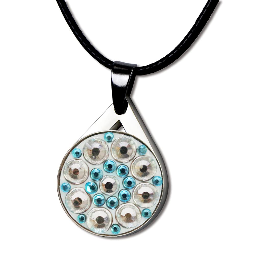 Myartte Crystal Golf Ball Markers with Necklace - Elegant Golf Accessories for Women | Perfect Gift for Lady Golfers on Course & Special Occasions