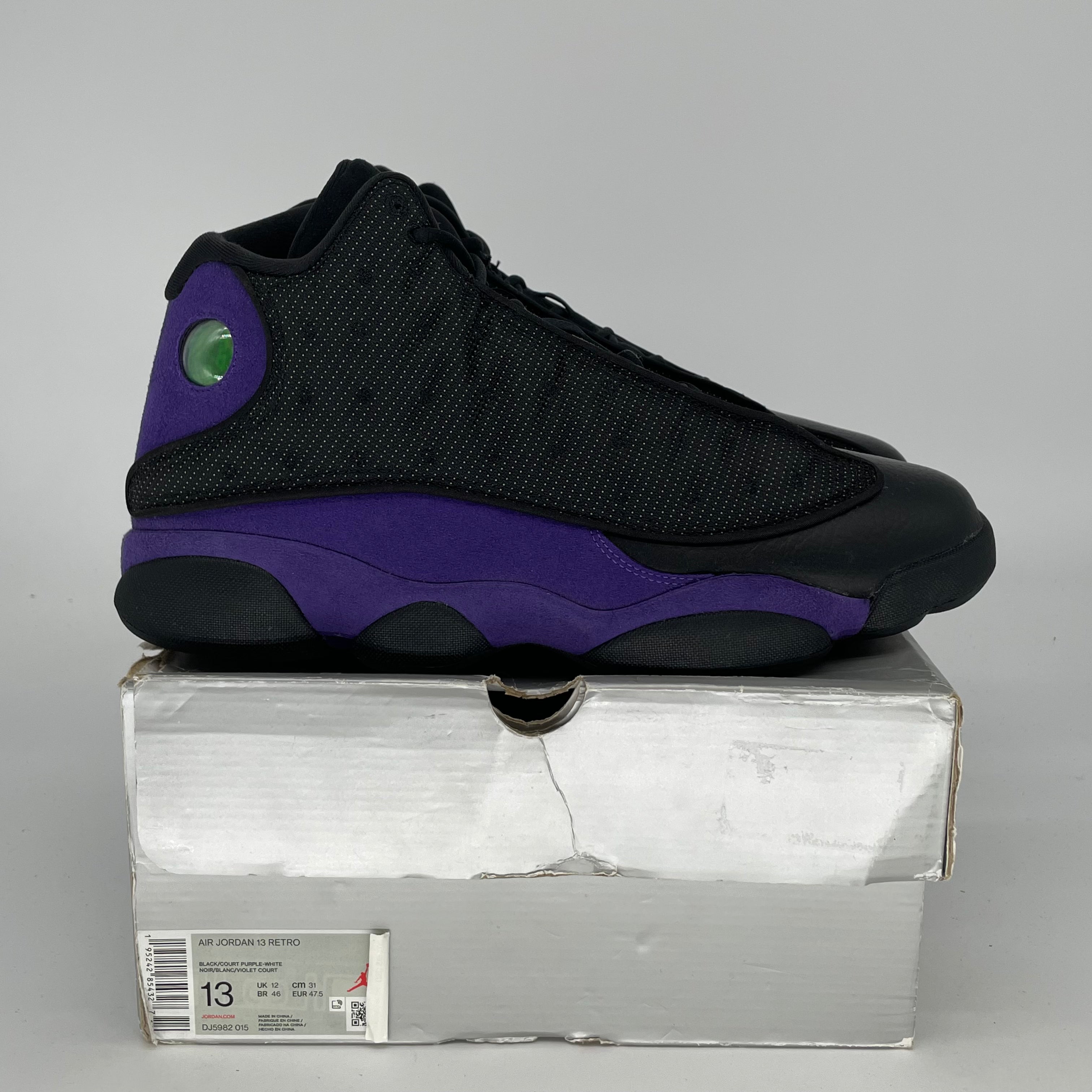 AIR JORDAN 13 Retro Basketball Shoes - Court Purple/White - Size 13 (DJ5982-015) | Men's High-Top Sneakers for Sports & Casual Wear