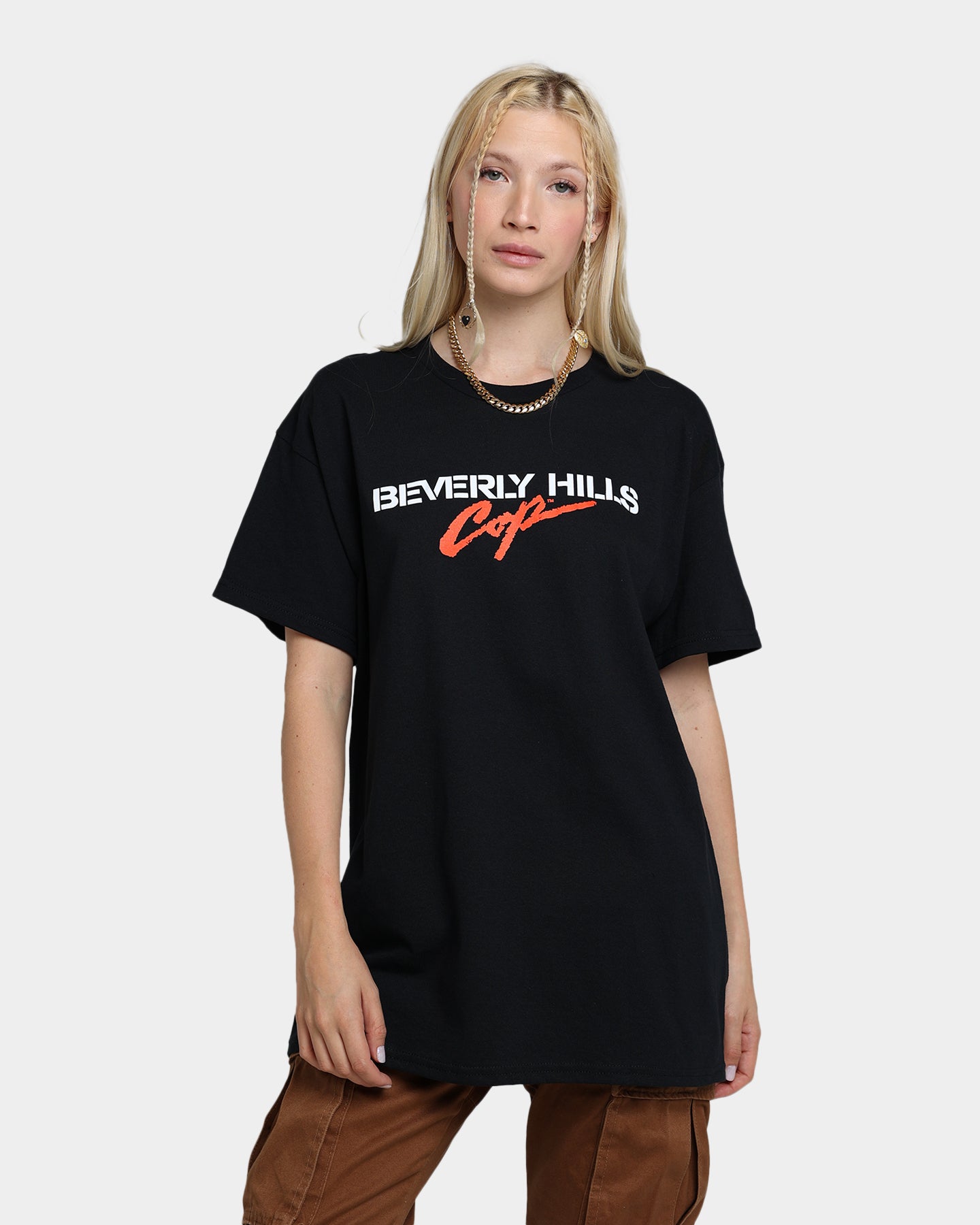 Vintage American Thrift Beverley Hills Cop BHC Logo T-Shirt - Black Retro Movie Tee for Casual Wear & 80s Theme Parties