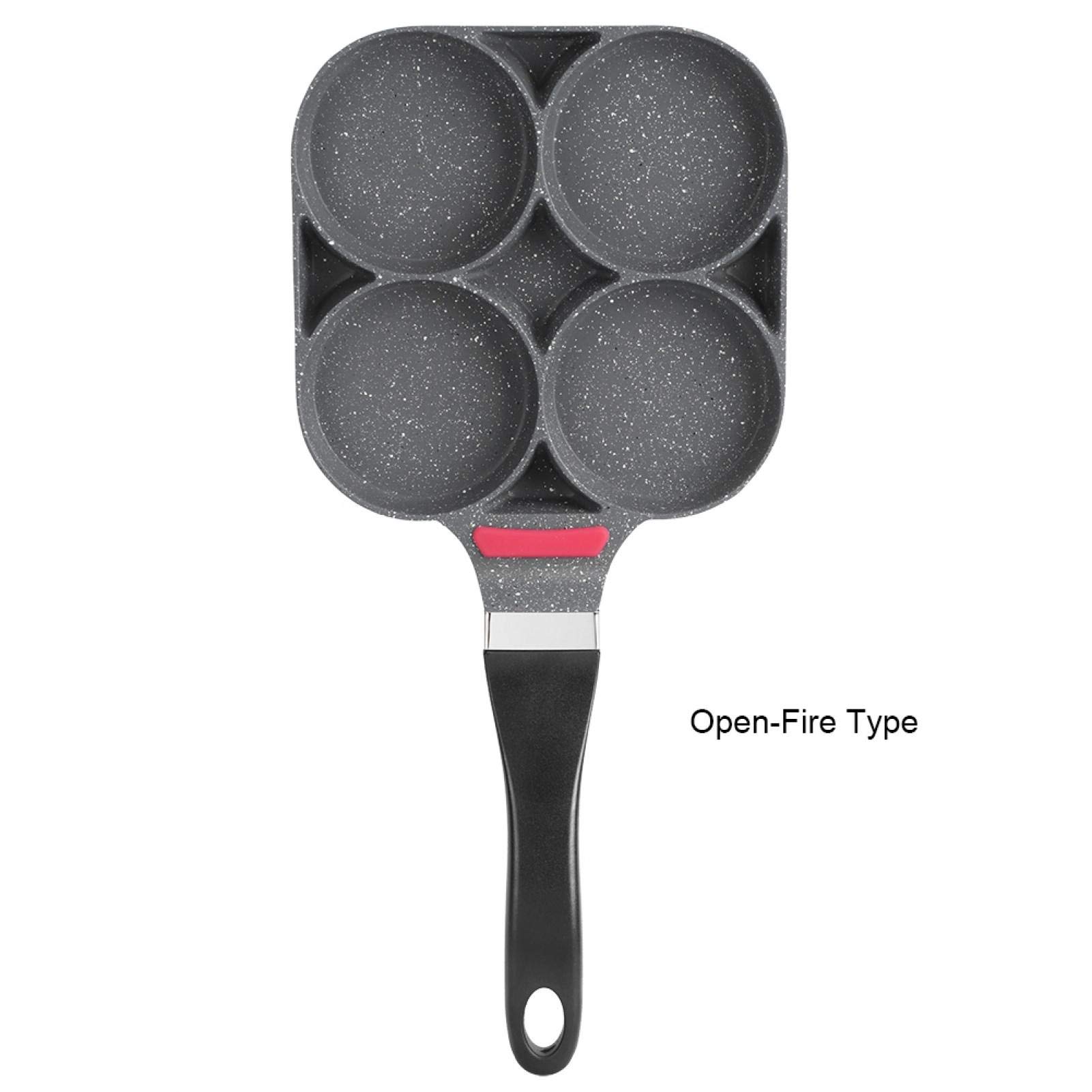 Non-Stick Aluminum Breakfast Skillet with Multiple Compartments - Perfect for Eggs, Pancakes, Burgers & More | Durable Handle for Easy Cooking | Ideal for Kitchen, Camping & Outdoor Use