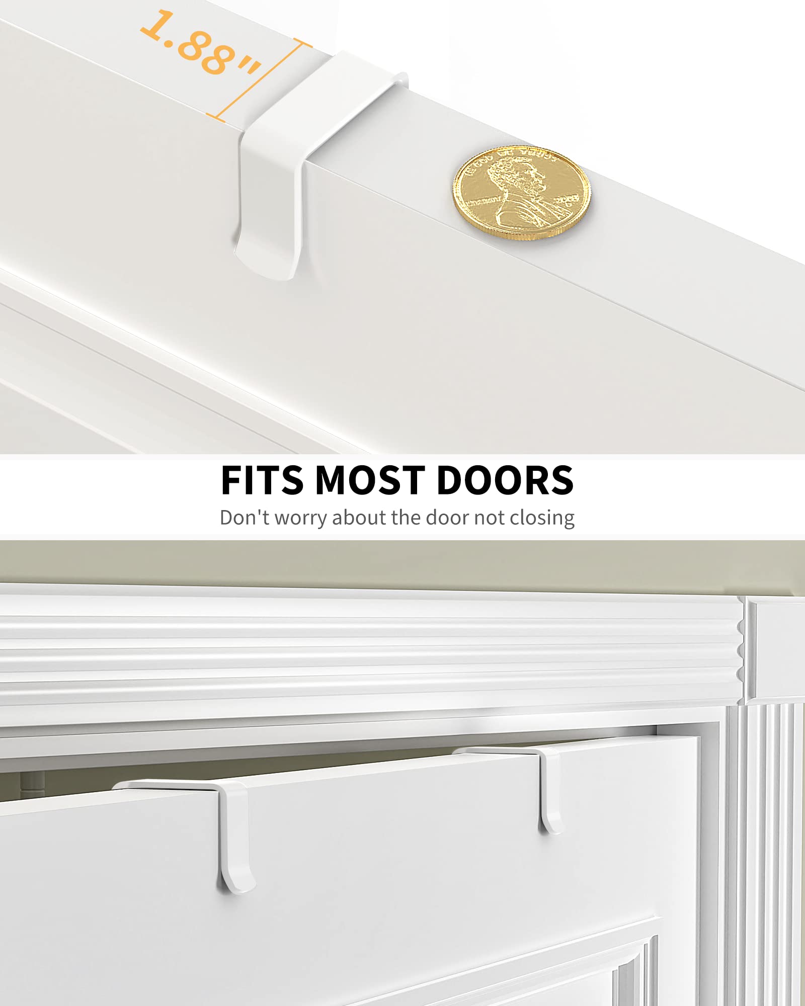 Moforoco White 9-Tier Over The Door Pantry Organizer - Metal Hanging Spice Rack Shelves for Kitchen, Bathroom & Laundry Room Storage - Space Saving Home Organization Solution for Spices, Toiletries & Cleaning Supplies