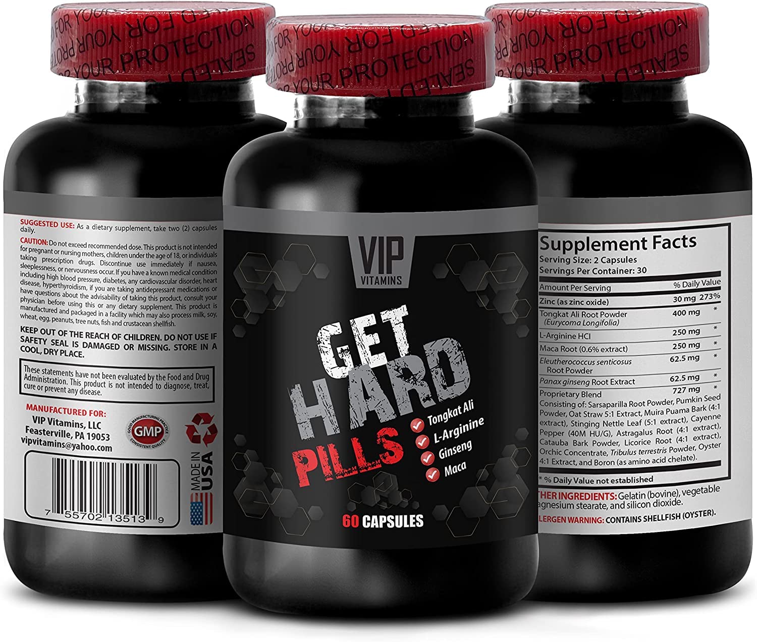Premium Male Enhancement Pills with Maca Root, Tongkat Ali & Panax Ginseng - Natural Herbal Supplement for Stamina & Vitality - 60 Capsules - Boost Energy, Performance & Libido - Perfect for Workout Recovery & Intimate Moments