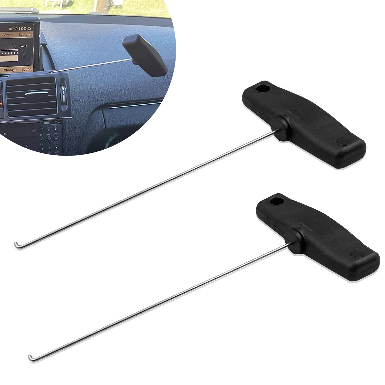 Mekar Car Dashboard Removal Tool - Instrument Cluster Pulling Hooks Compatible with Mercedes Benz - Perfect for Auto Repair Shops & DIY Mechanics