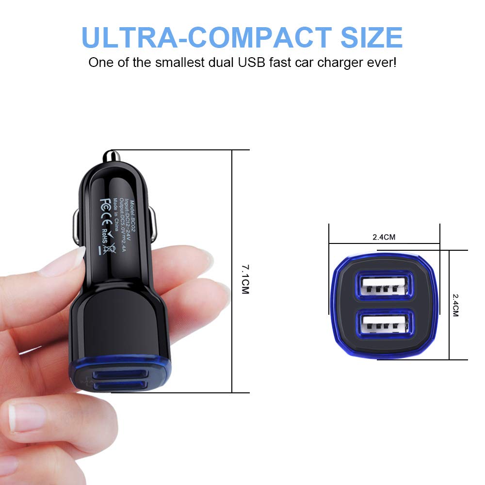 Fast USB C Car Charger for Samsung Galaxy - 30W Quick Charge Type C Android Phone Charger with Cable - Compatible with Galaxy A13 5G/A03s/S23/S22 Ultra/S21/S20/S10/S9/A11/A12/A32/A53/A23 - Perfect for Road Trips & Daily Commutes