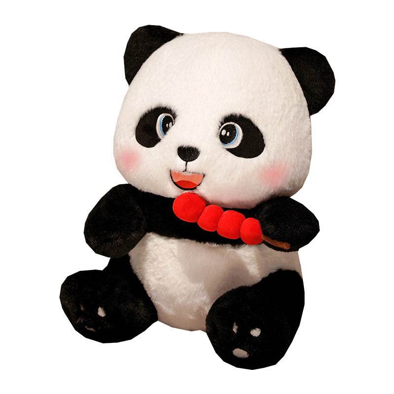 Cute Cherry Chomper Panda Plush Toy - Soft Stuffed Animal for Kids & Adults - Perfect for Cuddling, Gifts, and Home Decor