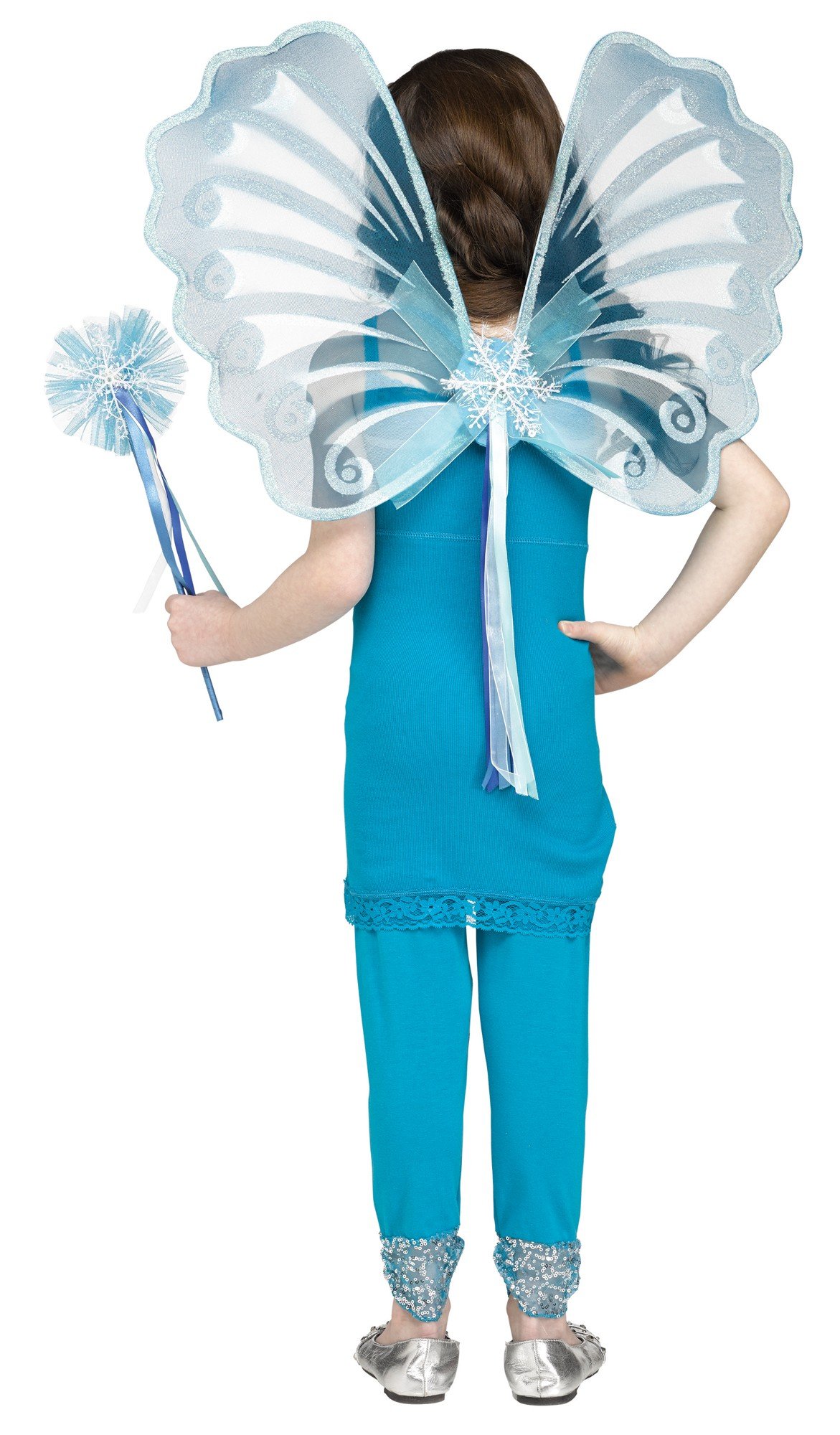 Sparkle Ice Wings & Wand Set - Magical Fairy Costume Accessories for Kids Dress Up, Halloween, Cosplay & Birthday Parties