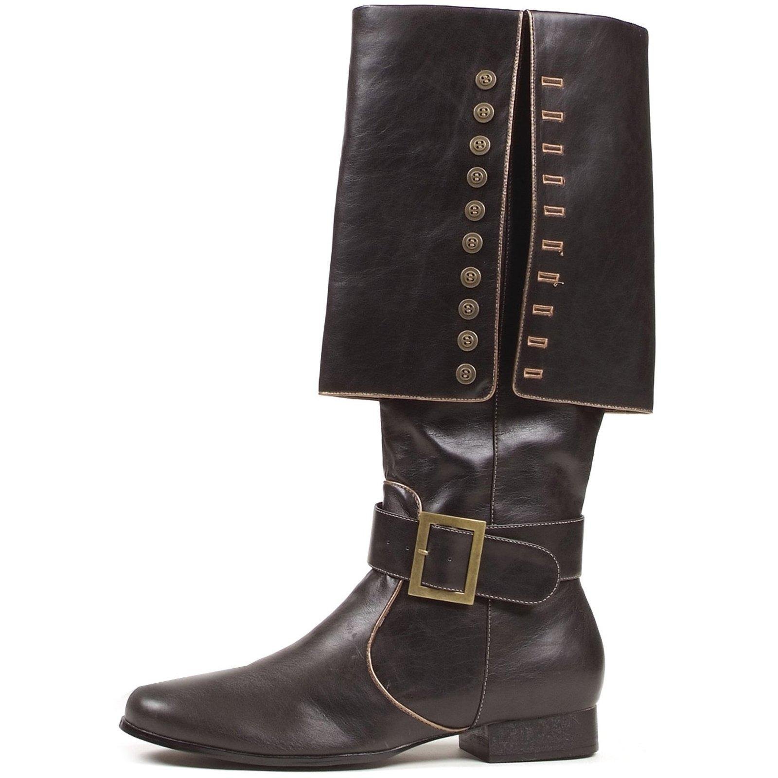 Captain Adult Costume Shoes Black - Small | Pirate Boots for Halloween Cosplay & Renaissance Faire Outfits