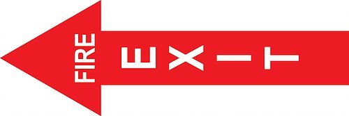 Graphical Warehouse Fire Exit Up Arrow Floor Sign - 19x7 - Durable Safety Signage for Warehouses, Factories & Emergency Exits