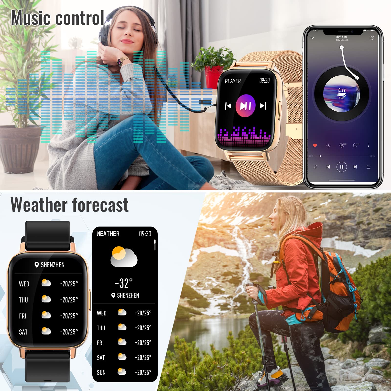 Nemheng Smart Watch for Women & Men - 1.69