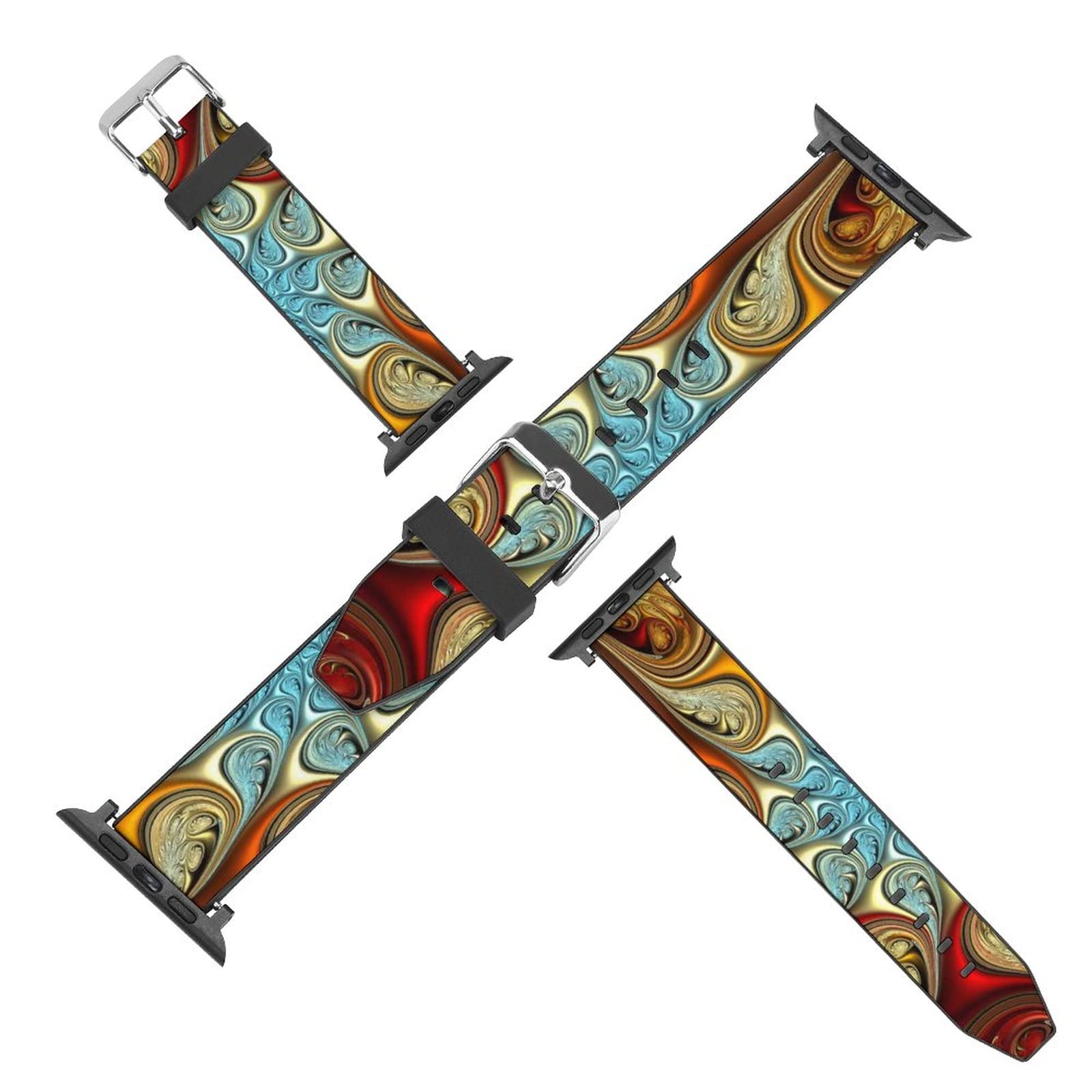 Soft PU Leather Replacement Watch Band for Apple Watch Series 7/6/5/4/3/2/1 - 38mm 40mm 42mm 44mm Women's Strap - Perfect for Workouts, Office & Everyday Fashion Accessory