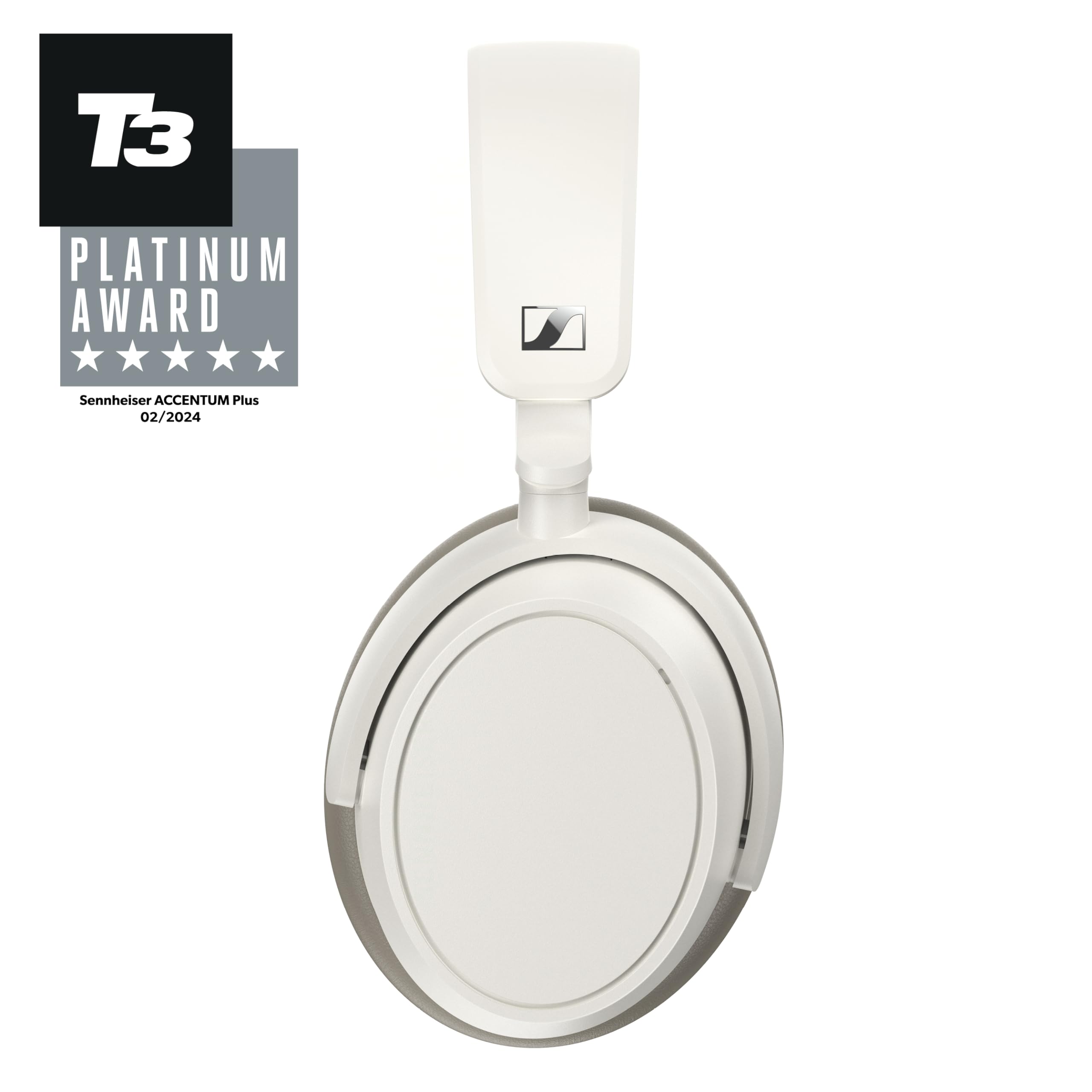Sennheiser ACCENTUM Plus Wireless Bluetooth Headphones with Quick Charge, 50-Hour Battery Life, Adaptive Hybrid ANC, Sound Personalization & Touch Controls - White | Perfect for Travel, Workouts & Noise-Free Listening