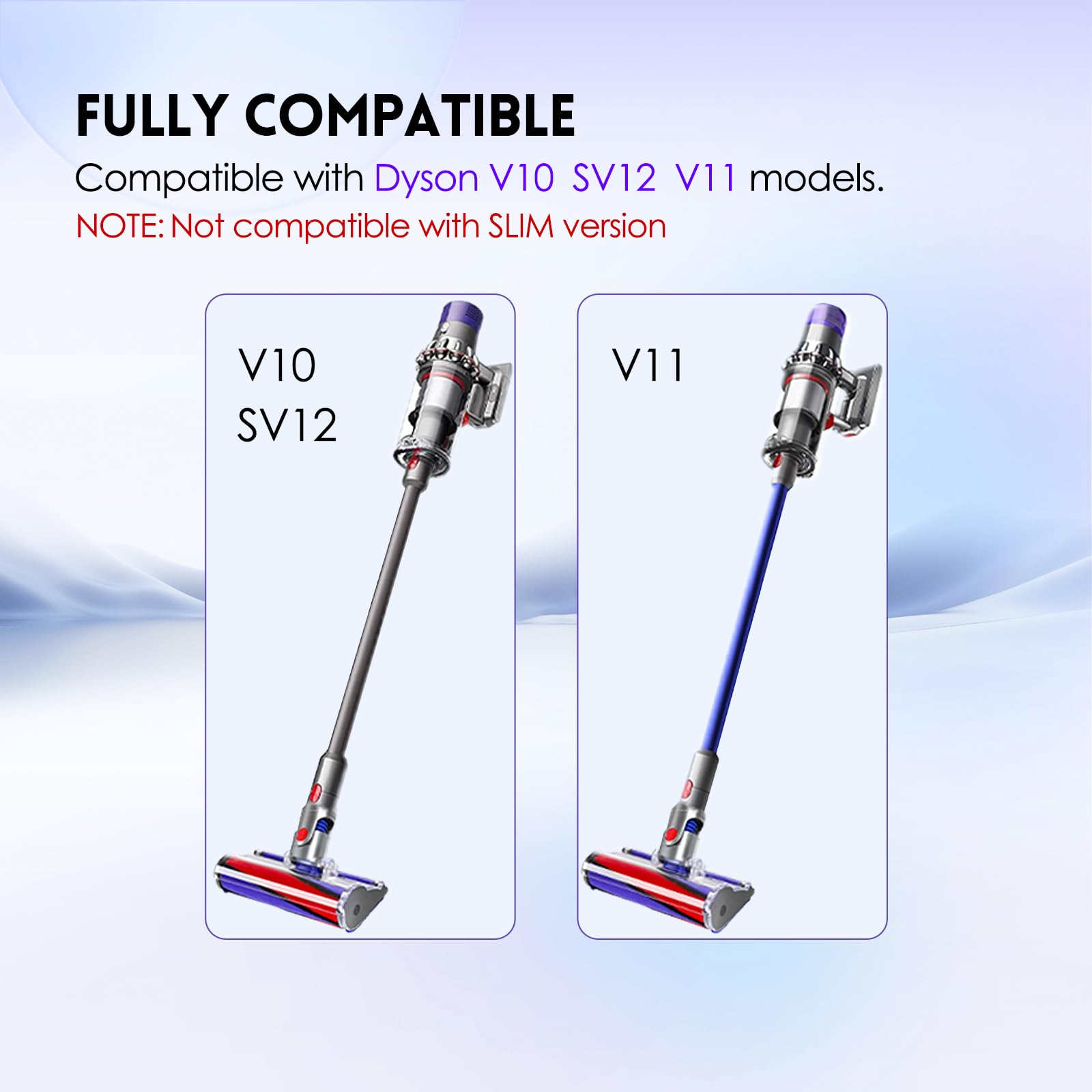 Dyson V10 V11 Vacuum Cleaner Soft Roller Head Replacement - Fluffy Floor Brush Compatible with Hardwood, Vinyl & Tile Floors - Perfect for Pet Hair, Dust & Debris on Smooth Surfaces