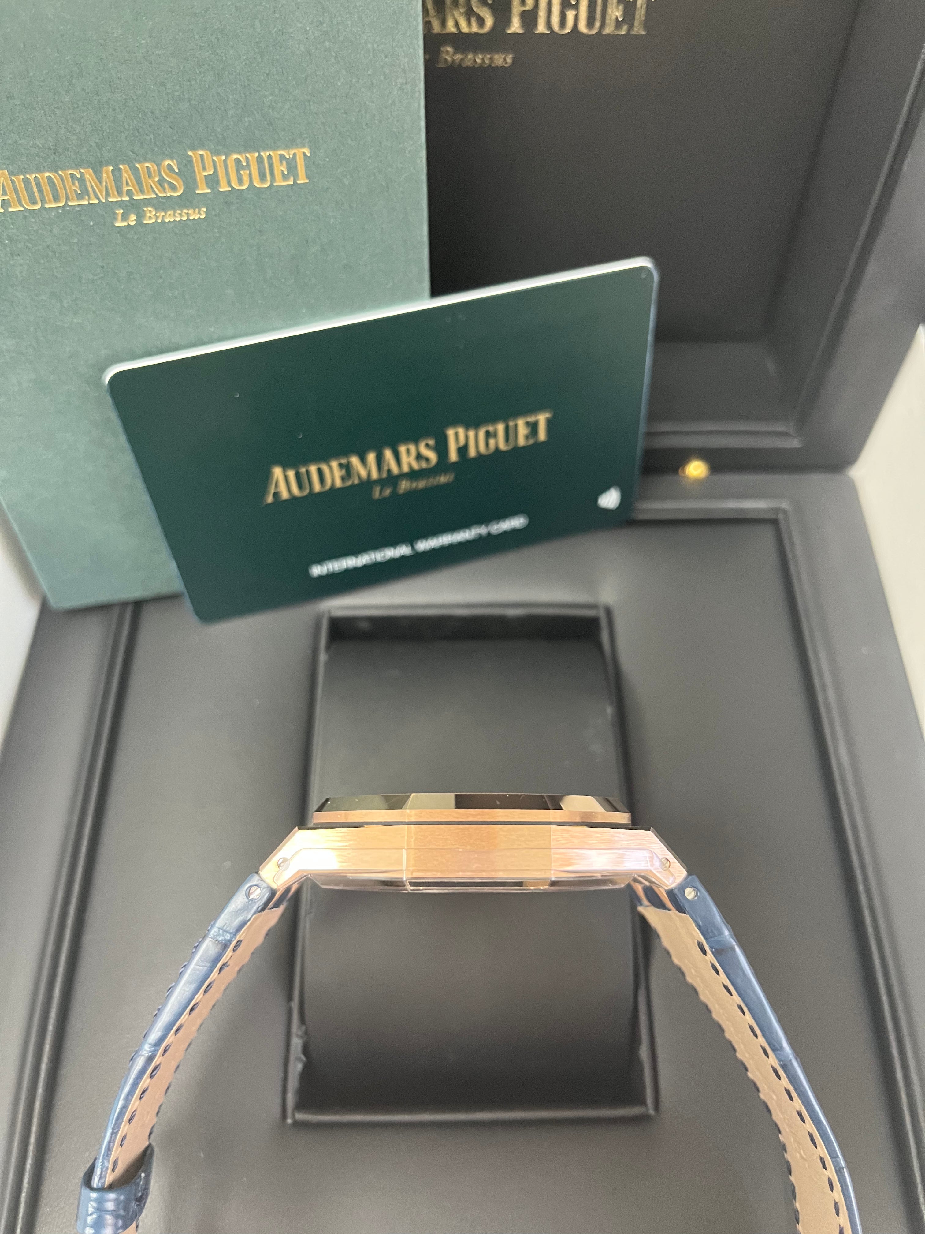 Audemars Piguet Royal Oak 50th Anniversary Selfwinding 41mm Men's Luxury Watch - 18K Rose Gold Case, Blue Dial, Stainless Steel Bracelet (Ref#15510OR.OO.D315CR.01) - Perfect for Business Meetings, Formal Events & Luxury Watch Collectors