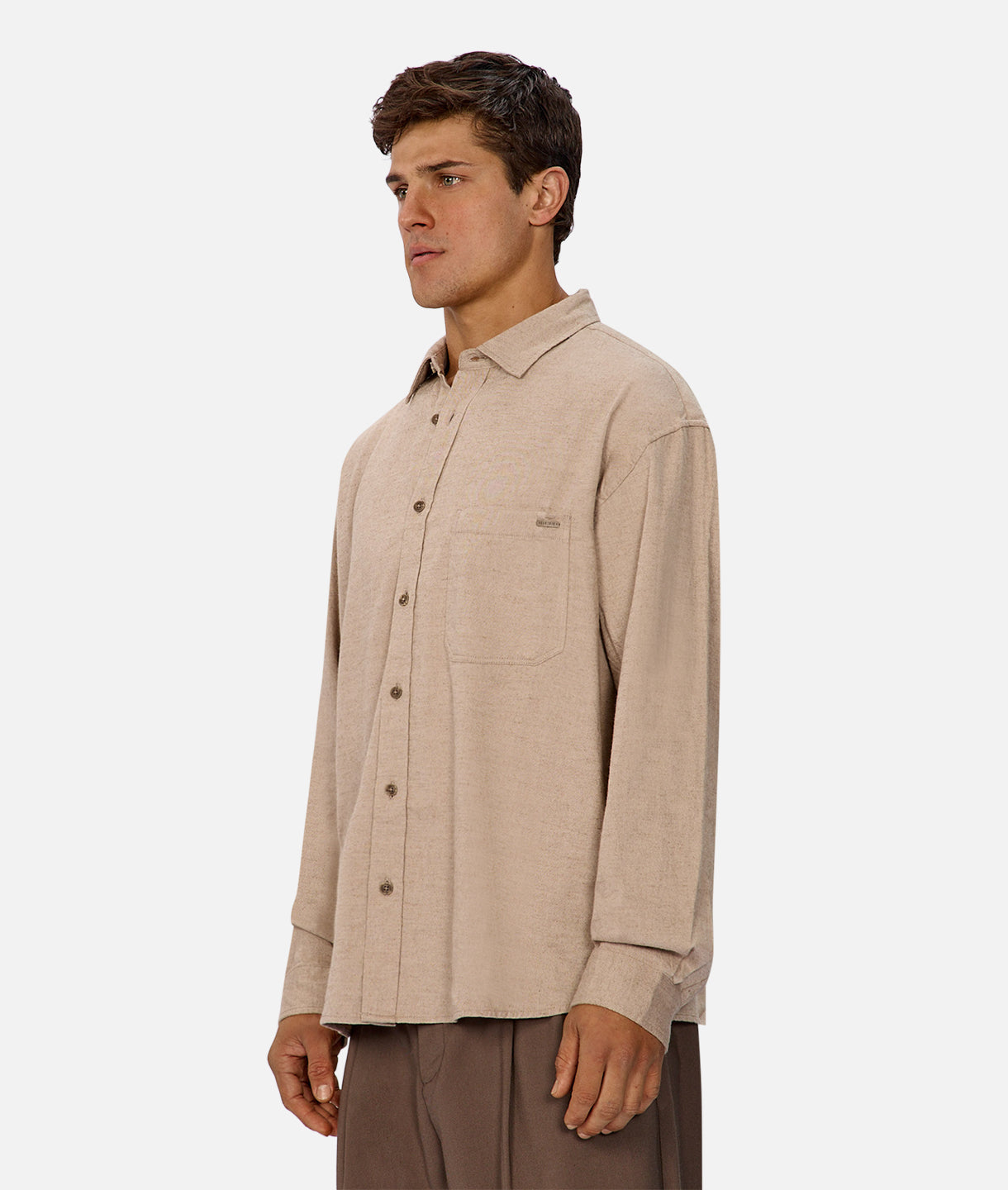 Premium Yorkshire Long Sleeve Shirt in Wheat Melange - Comfortable Casual Wear for Men | Perfect for Office, Outdoors & Everyday Use