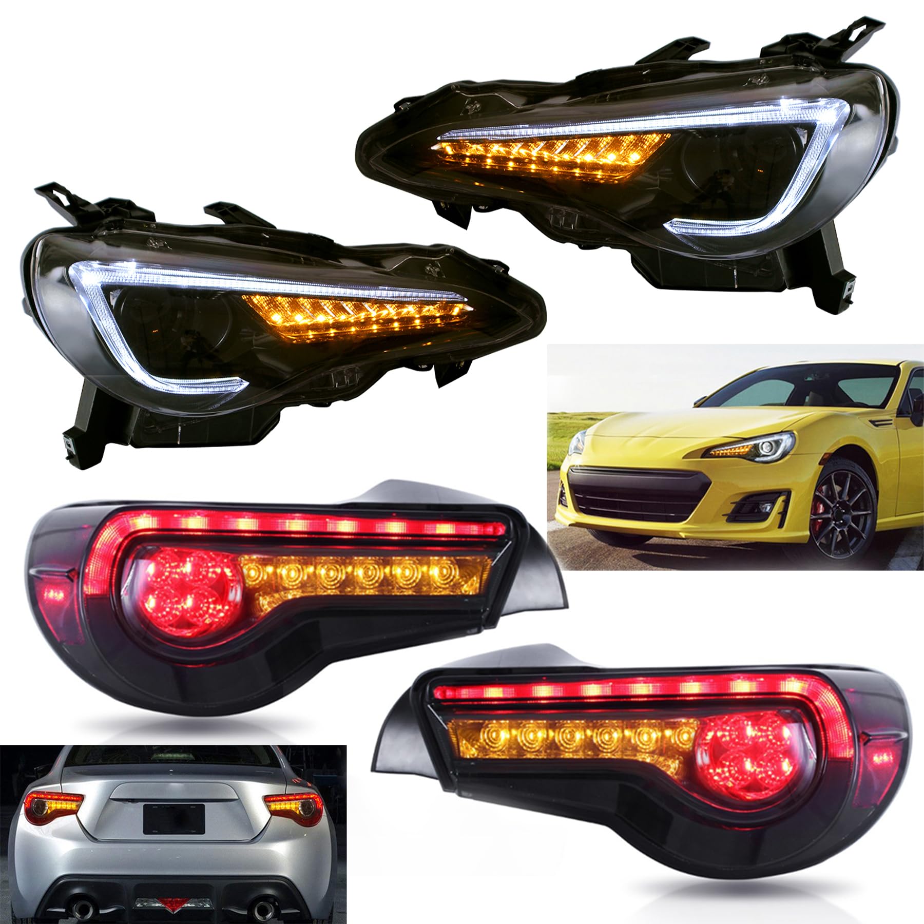 JDMSPEED LED Headlights & Tail Lights Replacement Kit for Subaru BRZ, Scion FRS, Toyota GT-86 (2013-2017) - High Brightness, Easy Installation - Perfect for Night Driving & Car Upgrades