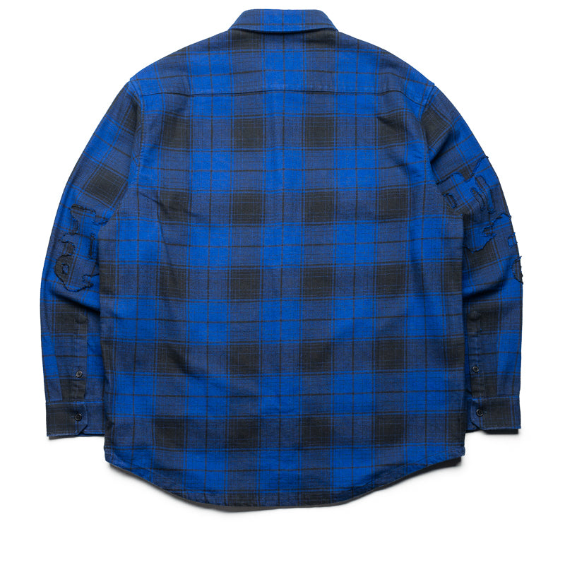 Purple Brand Gothic P Flannel Shirt for Men - Blue Plaid Button Down Shirt | Casual Wear, Street Style & Layering Outfits