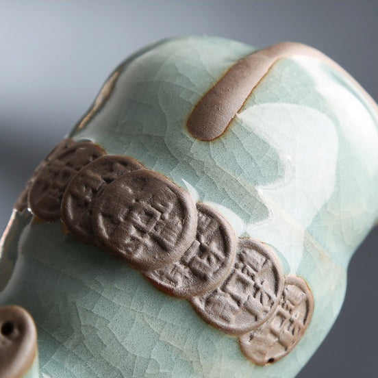 Ru Yao Elephant Tea Pet - Handmade Ceramic Tea Companion for Gongfu Tea Ceremony | Perfect Gift for Tea Lovers & Collectors | Use for Tea Brewing Rituals & Home Decor