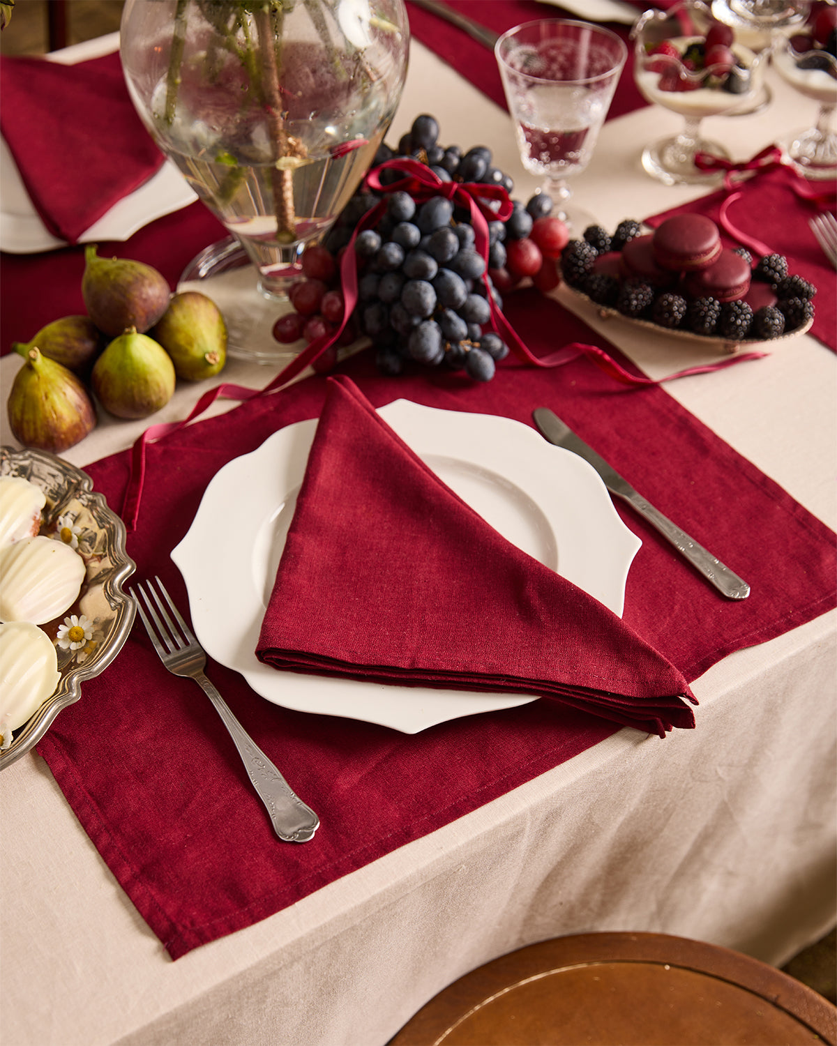 Premium Mulberry 100% French Flax Linen Placemats Set of 4 - Eco-Friendly Table Decor for Dining Room, Kitchen & Special Occasions