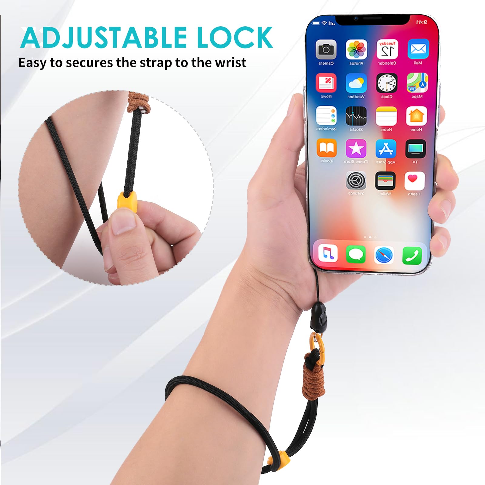 3pcs Adjustable Nylon Wrist Lanyards for Phone, Camera & Keys