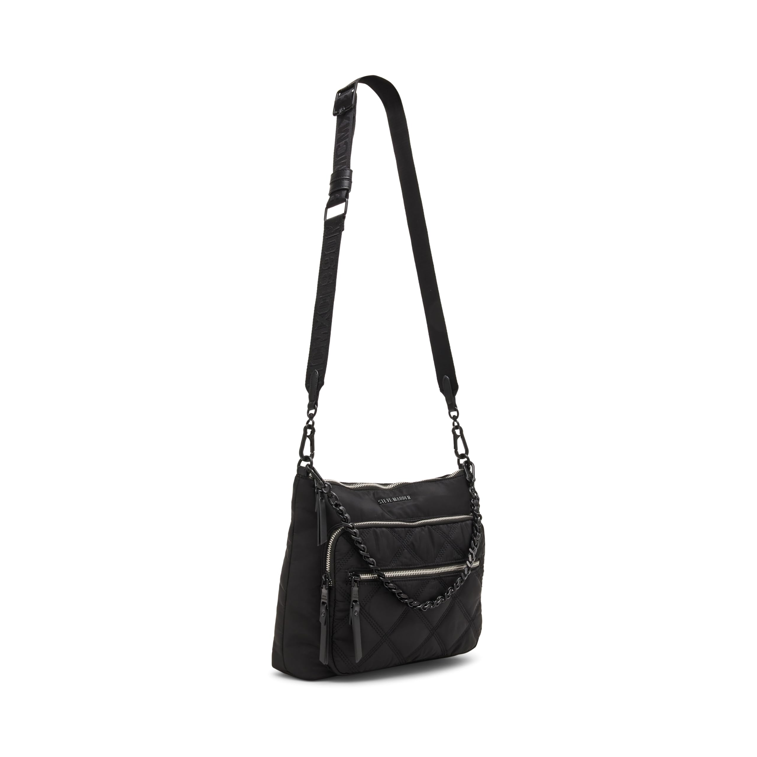 Steve Madden Bforrest Nylon Crossbody Bag for Women - Stylish Black Shoulder Purse with Adjustable Strap | Perfect for Everyday Use, Travel & Shopping