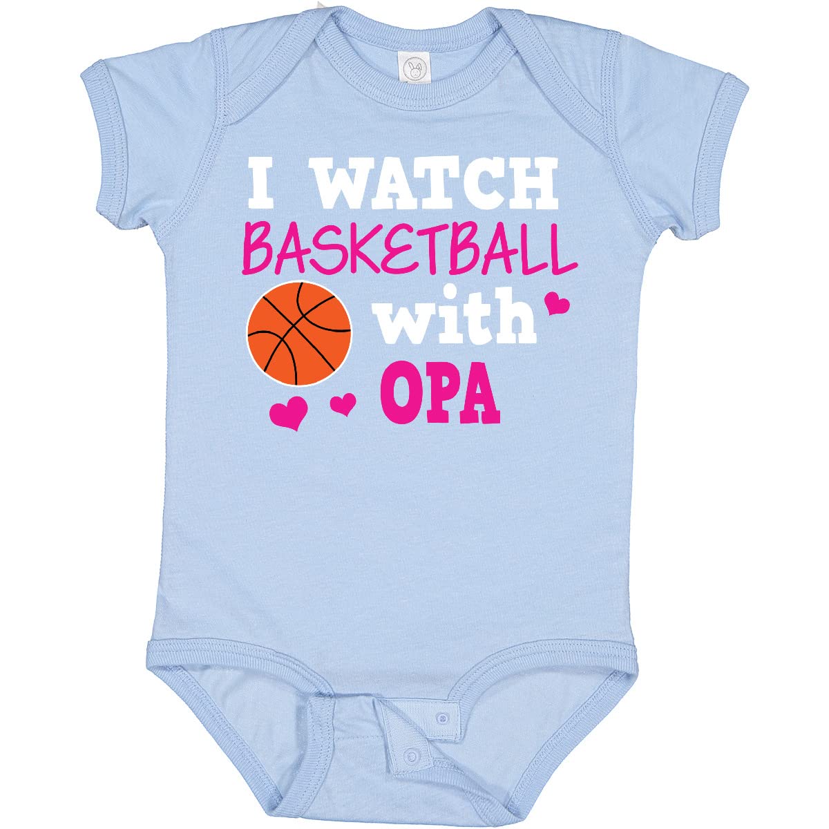 Inktastic I Watch Basketball with Opa Baby Bodysuit - Cute Basketball Fan Outfit for Infants & Toddlers - Perfect for Game Day, Family Photos & Grandparent Bonding Moments