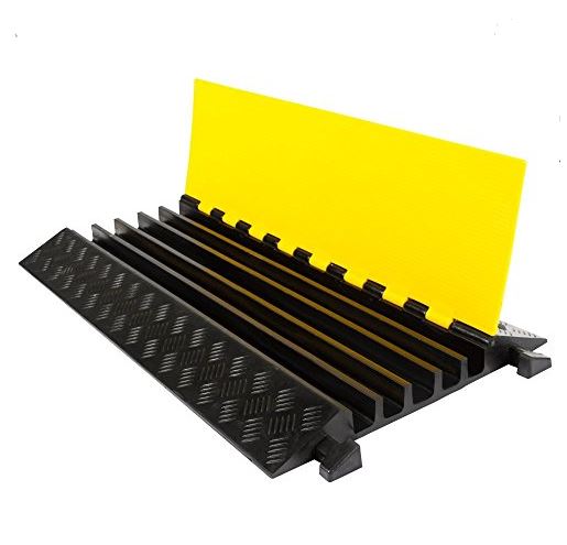 5-Channel Heavy Duty Rubber Cable Protector - RH 9033 for Traffic Safety, Road Protection & Cord Management | Ideal for Construction Sites, Parking Lots & Outdoor Events