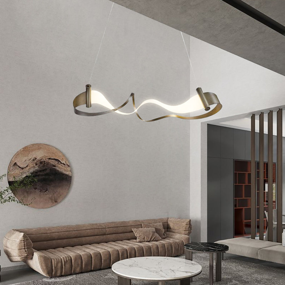 Wave Chandelier - Modern Crystal Ceiling Light Fixture for Living Room, Dining Room & Bedroom | Elegant Lighting Decor for Home, Office & Wedding