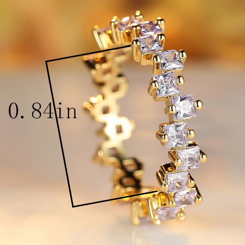 Multi Stone Eternity Stacking Rings for Women - 14K Gold Plated Wedding Band Set, Stackable Rings for Anniversary, Birthday Gift (Style A0035) | Perfect for Layering, Everyday Wear & Special Occasions