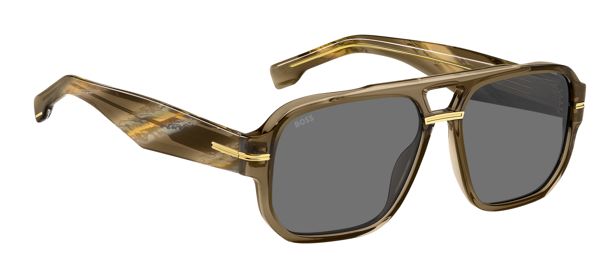 Boss 1718 S Sunglasses for Men - Polarized UV Protection Aviator Shades - Perfect for Driving, Travel & Outdoor Activities