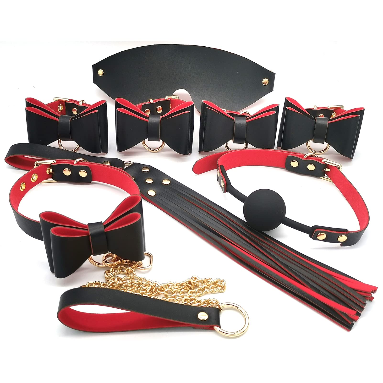 Premium Bondage Kit for Couples - Eye Mask, Handcuffs, Collar, Whip & Restraints Set for BDSM, Role Play & Sensual Exploration - Perfect for Bedroom Fun, Spicing Up Relationships & Adult Fantasy Play