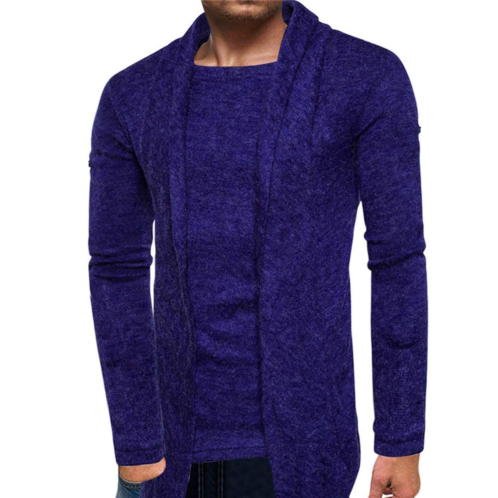 OSTELY Men's Cardigan Sweater - Slim Fit Casual Knit Pullover for Fall & Winter | Warm Fake Two-Tone Design | Perfect for Office, Dating & Outdoor Activities
