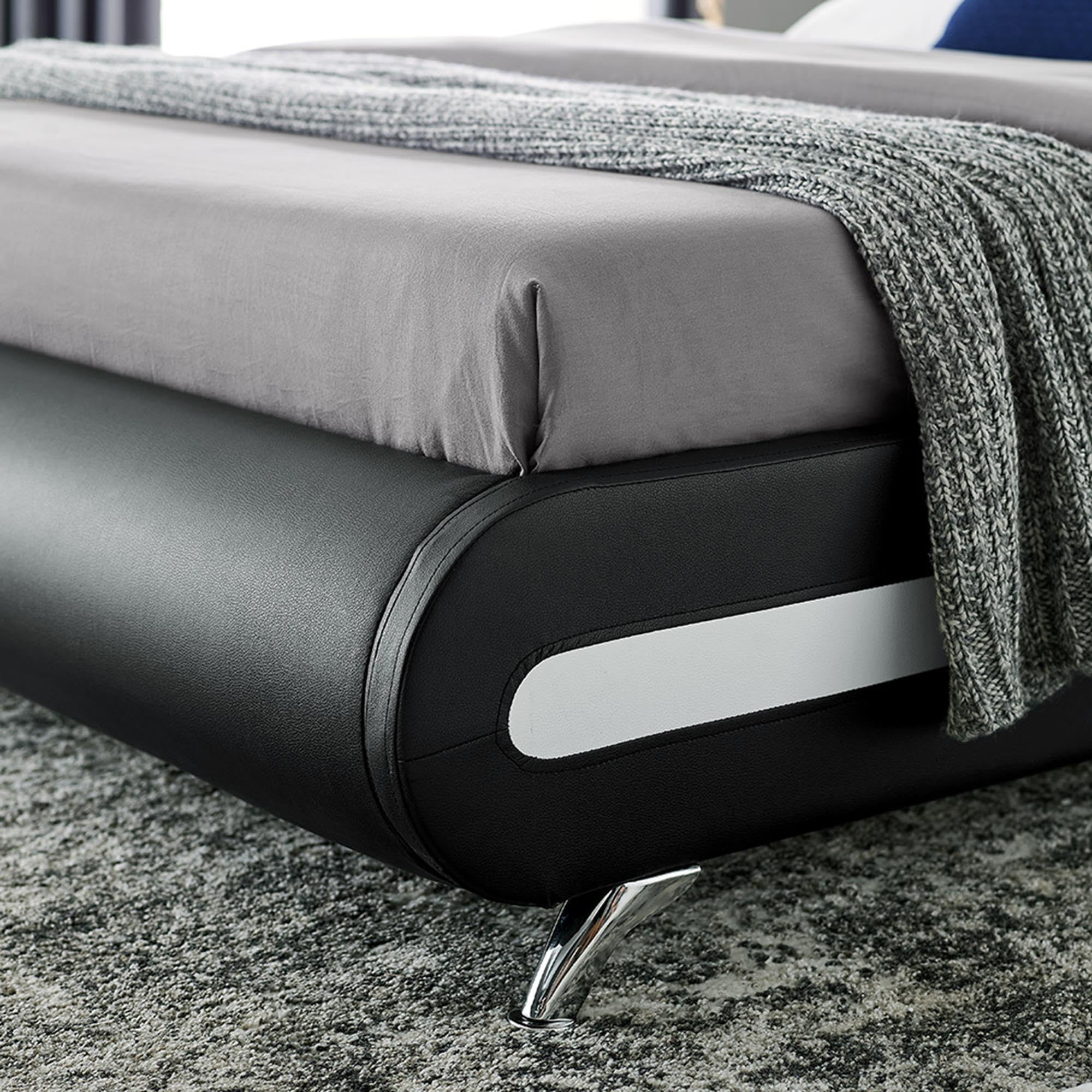 Camden Isle Carlton King Size Platform Bed with 2 Nightstands - Black Wooden Bed Frame for Modern Bedroom | Perfect for Master Bedroom, Guest Room & Apartment