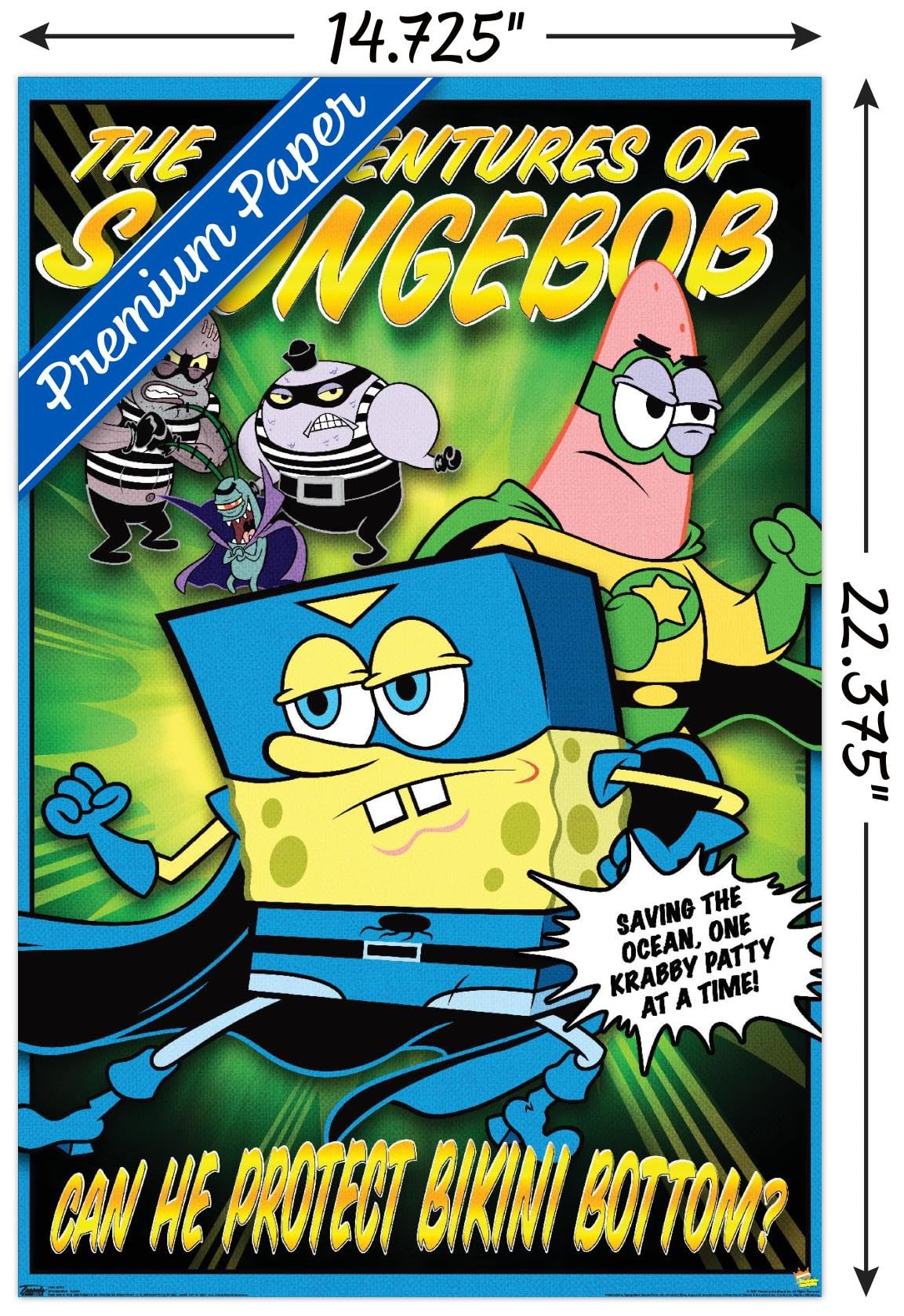Trends International Nickelodeon SpongeBob SquarePants Funny Wall Poster - 14.725 x 22.375 Inches, Premium Unframed Home Decor for Kids Room, Living Room, or Office