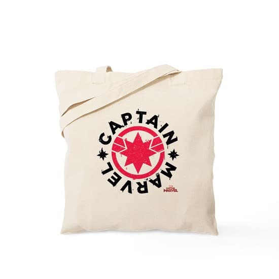 Captain Marvel Tote Bag - Natural Canvas Reusable Shopping Bag for Groceries, Beach & Comic Con | Eco-Friendly Superhero Gift for Women & Fans