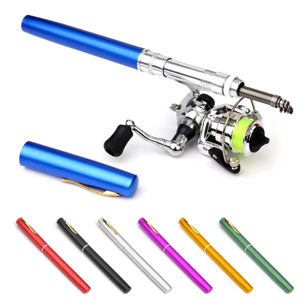 Portable Collapsible Fishing Rod and Reel Combo Kit - Telescopic Pen Fishing Pole with Spinning Reel - Perfect for Travel, Camping & Backpacking Adventures