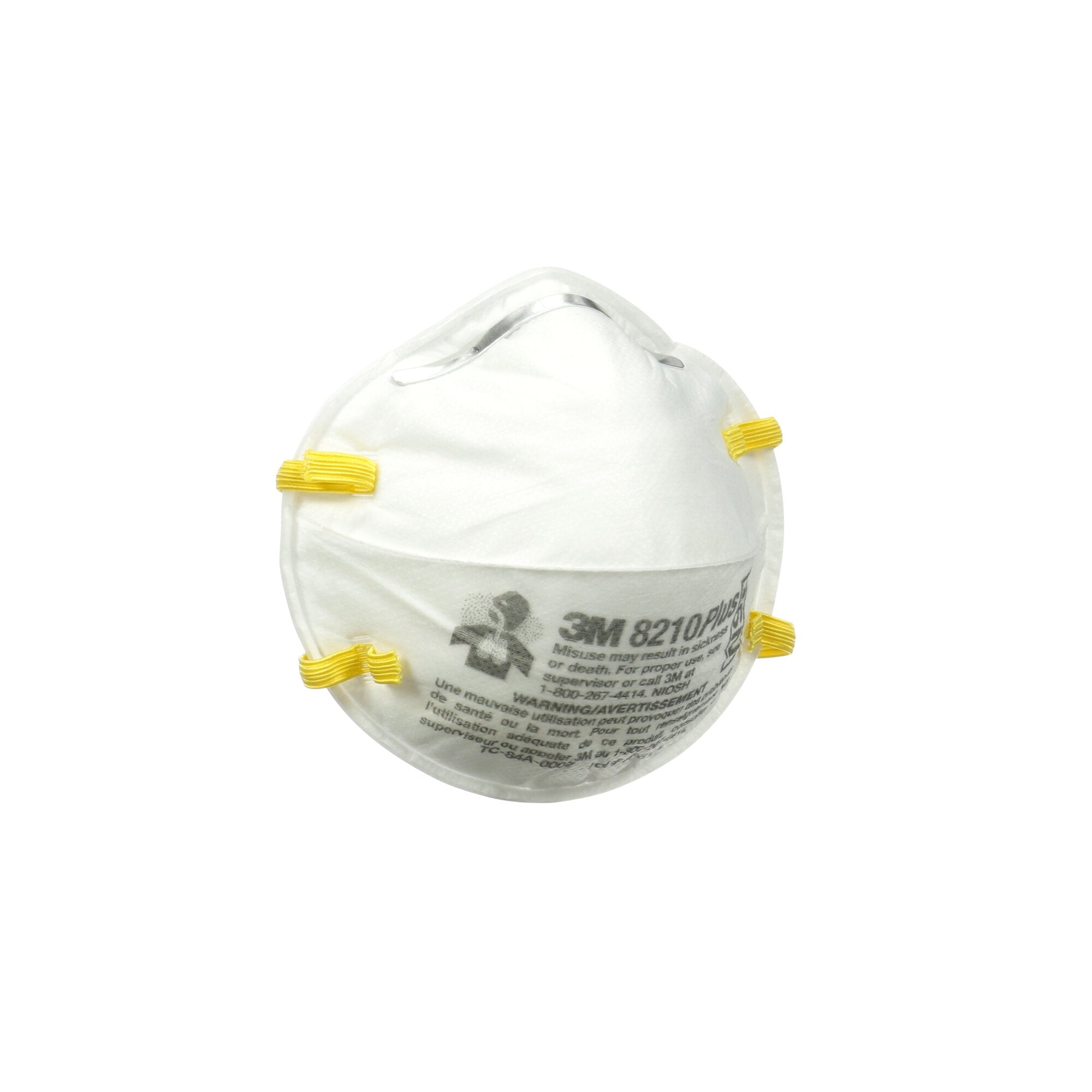3M 8210 Plus N95 Respirator Mask - NIOSH Approved for Sanding, Fiberglass & Dust Protection - Comfortable Safety Mask for Construction, Woodworking & DIY Projects