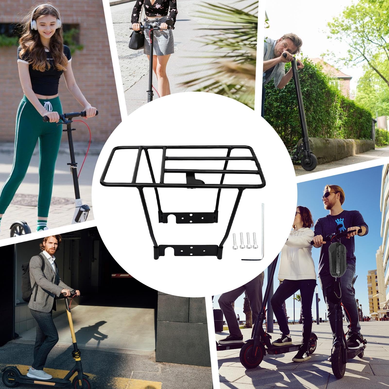 Electric Scooter Rear Cargo Rack - Aluminum Alloy Scooter Accessory for Shopping & Groceries | Durable Scooter Attachment for Commuting, Errands & Urban Transport