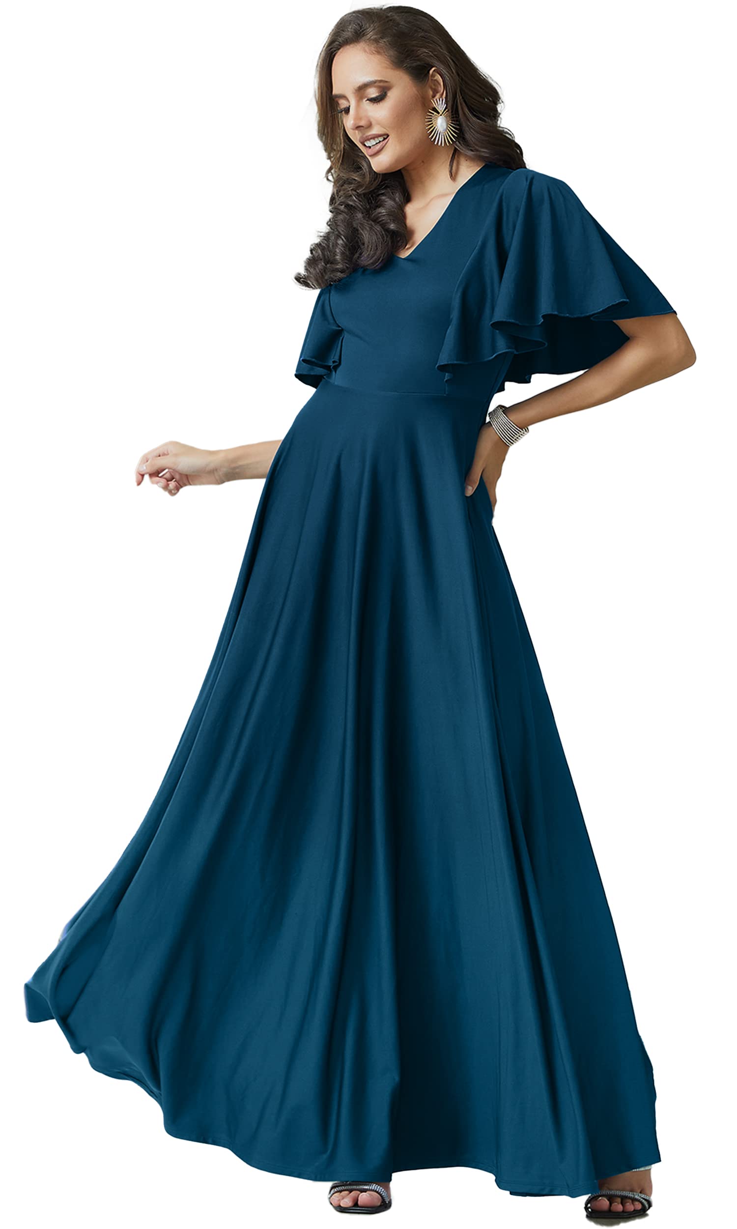 Elegant Long Bridesmaid Dress for Women - Modest Maxi Evening Cocktail Gown | Perfect for Weddings, Parties & Formal Events