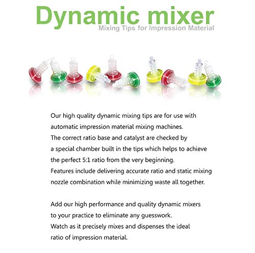 10 Pack Dynamic Mixing Tips Yellow - Compatible with Heraeus Kulzer & Other Dental Mixers - Perfect for Dental Offices, Labs & Prosthetic Applications