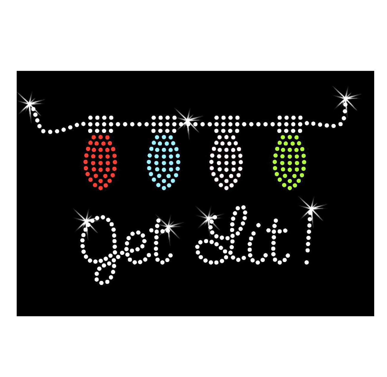 Funny Christmas Get Lit Women's V-Neck Long Sleeve T-Shirt (Medium, Black) - Perfect for Holiday Parties & Festive Gatherings