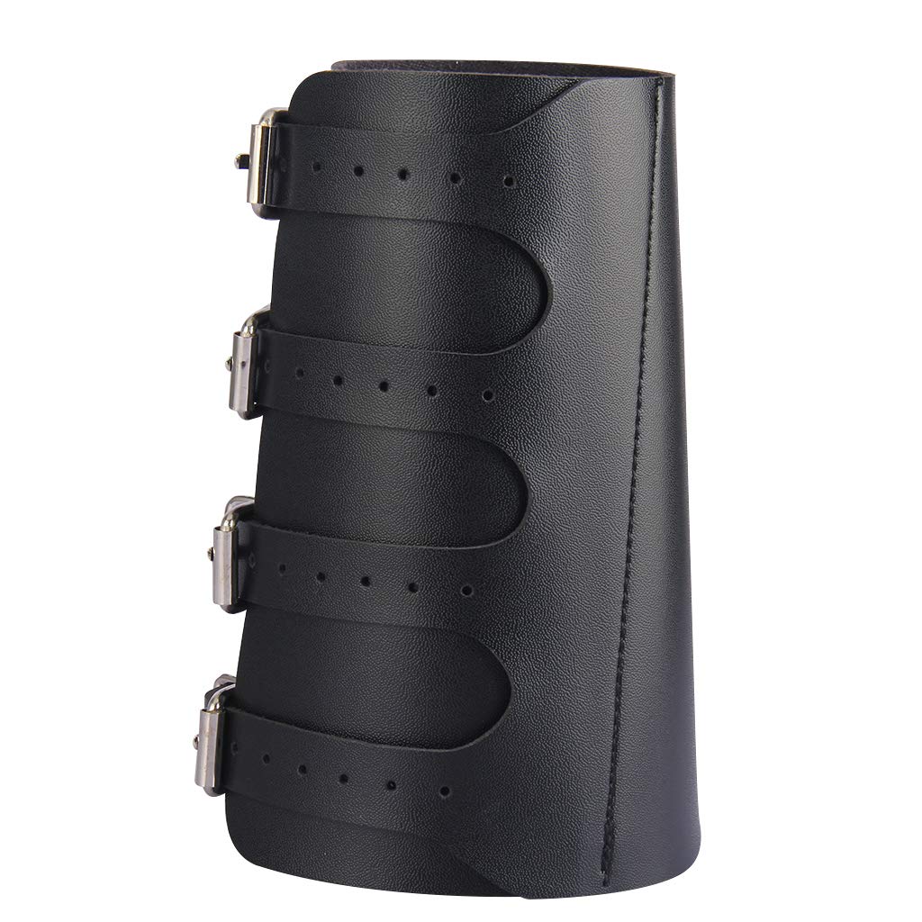 AZORA Genuine Leather Gauntlet Wristband - Medieval Bracers Armor Set with Adjustable Buckle (2 Pieces) - Perfect for LARP, Cosplay, Renaissance Fairs & Historical Reenactments