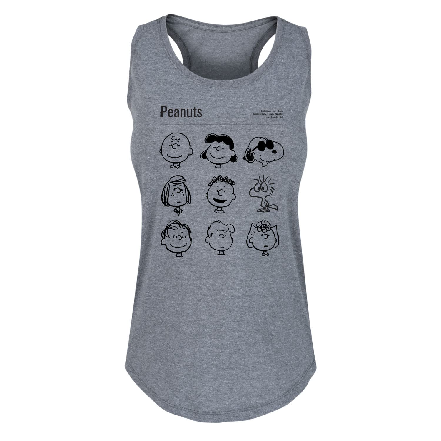 HYBRID APPAREL Women's Snoopy & Friends Peanuts Graphic Racerback Tank Top - Soft Breathable Summer Workout & Casual Wear
