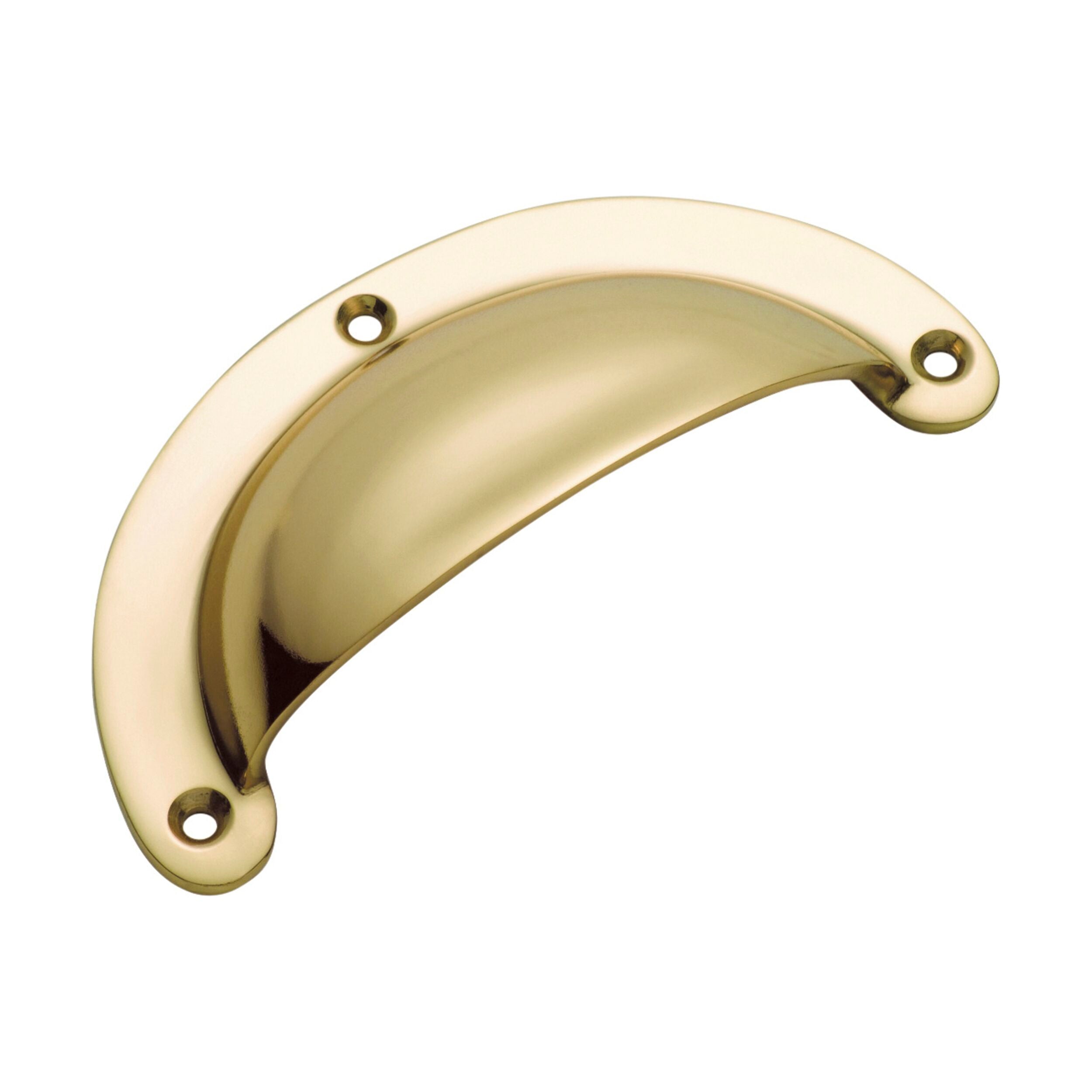 Classic Large Polished Brass Drawer Pulls - 100mm Length x 40mm Height (Pack of 10) - Perfect for Kitchen Cabinets, Dressers & Furniture Hardware Upgrade
