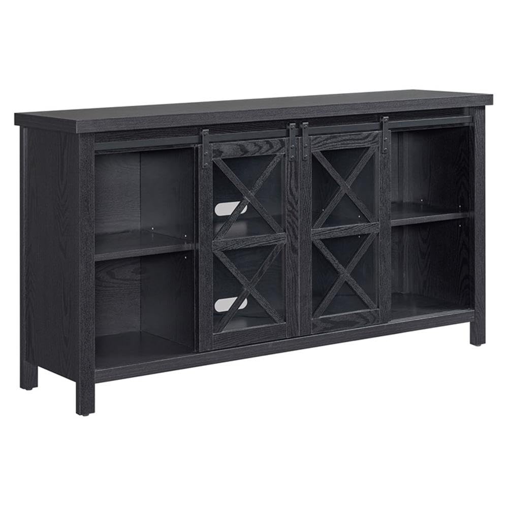 Black Grain Clementine Rectangular TV Stand for 65 Inch TVs - Modern Entertainment Center for Living Room, Bedroom & Home Theater