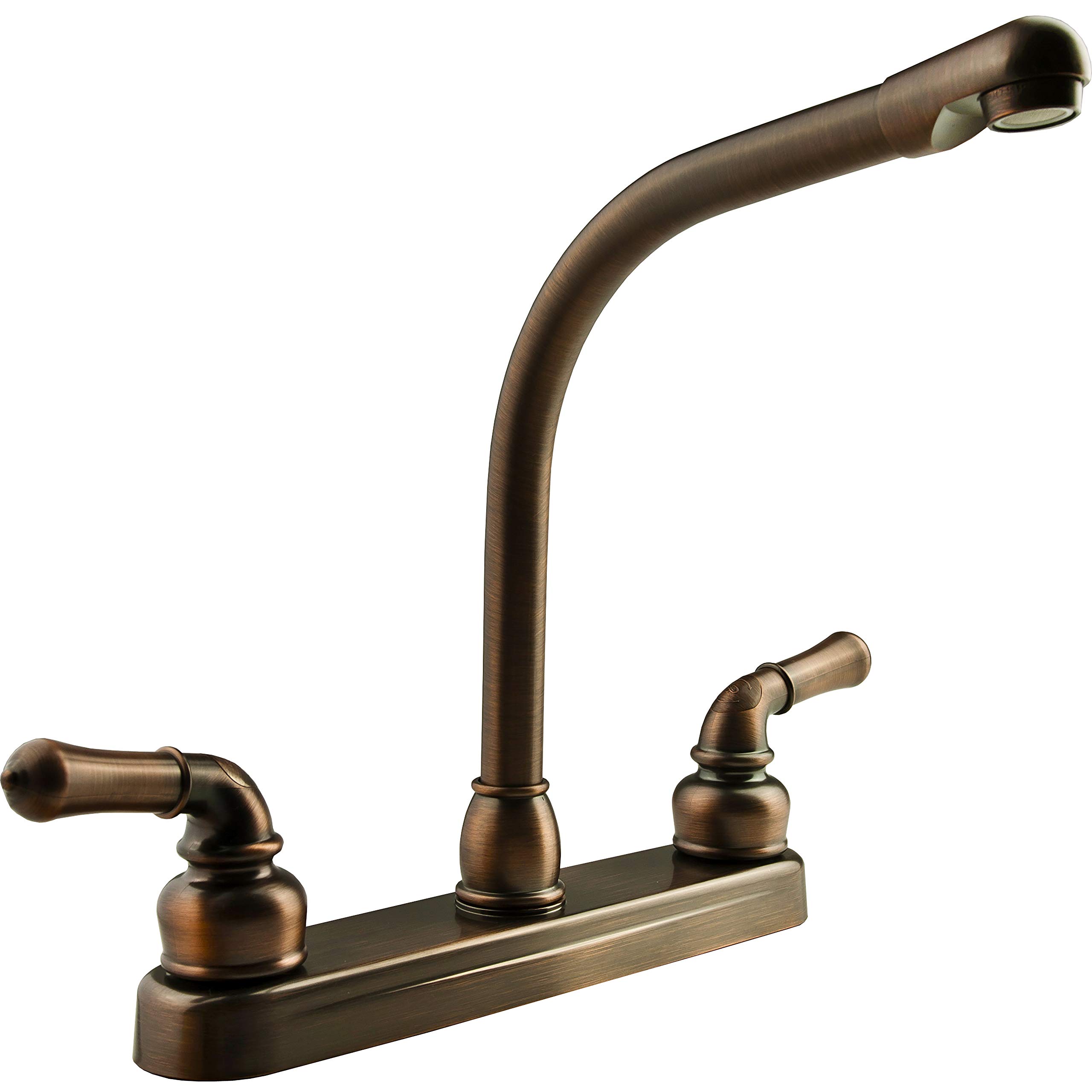 Dura Faucet DF-PK210C-ORB High-Rise RV Kitchen Sink Faucet with Classic Levers in Oil Rubbed Bronze - Perfect for RV, Camper, Tiny Home & Mobile Kitchen Upgrades