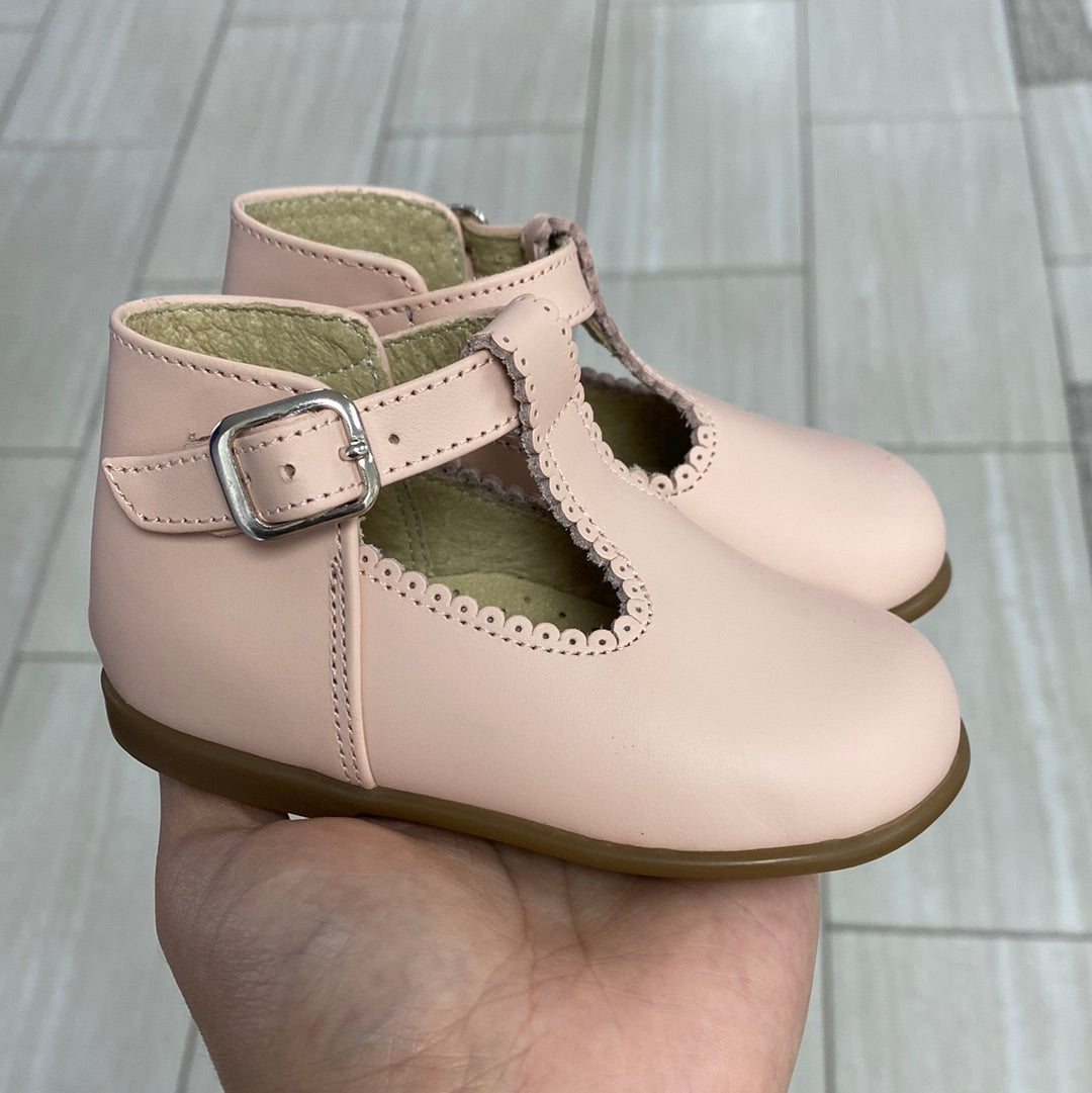Spain & Co Baby Pink T-Strap Soft Sole Infant Shoes - Cute & Comfortable First Walkers for Newborns & Toddlers - Perfect for Special Occasions, Photo Shoots & Everyday Wear